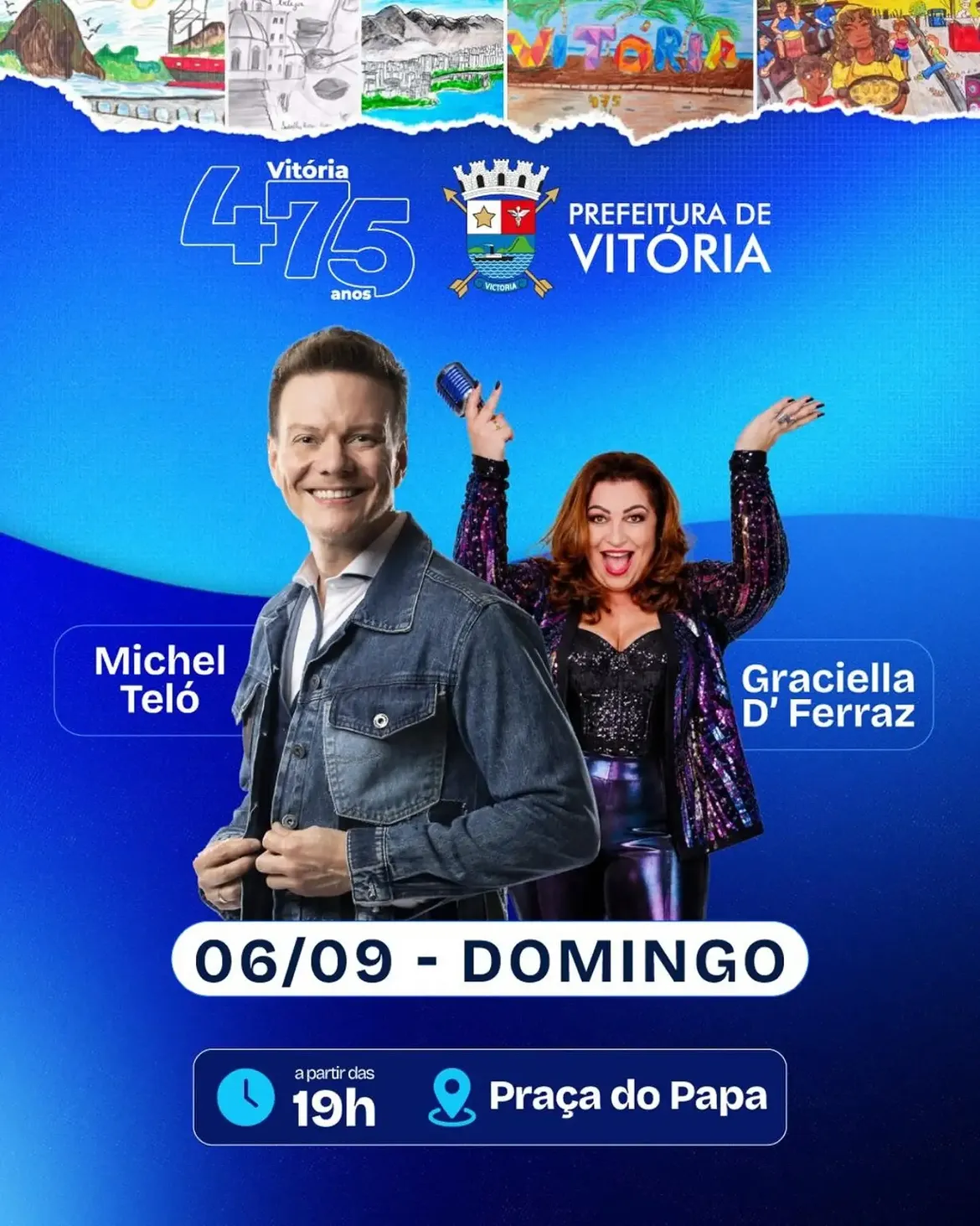 Michel Teló e Graciella D’ Ferraz são confirmados em show gratuito na Praça do Papa para celebr