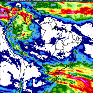 Previsão do INMET para chuva no Brasil entre 31 de agosto e 7 de setembro de 2026